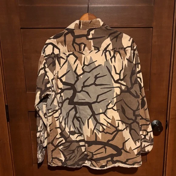 VTG Cabelas Predator Camo Heavy Button Up Long Sleeve XL 100% Cotton USA Made - Picture 4 of 4